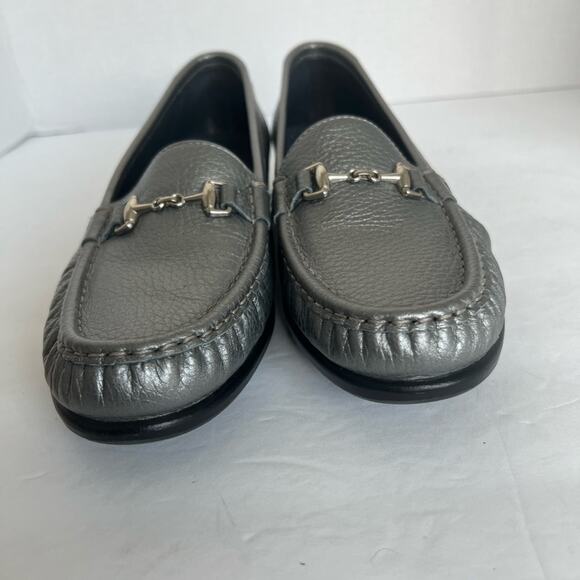 SAS Women’s Metro Tripad Silver Comfort Horsebit Leather Loafers Sz 9 Narrow - Picture 4 of 9